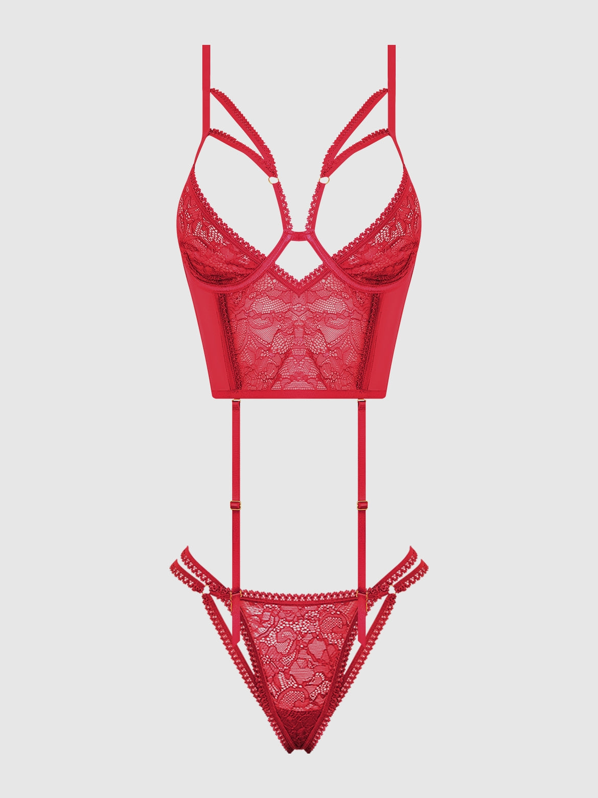 Bianca Strappy Lace Bustier Set – Curves Delicious