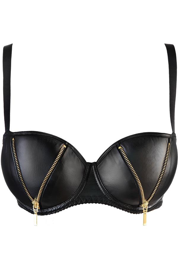 Axami Luxe Latex BH met Gouden Rits details – Verleidelijk en Stoer