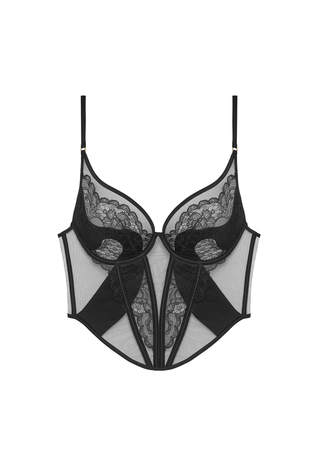 Pure Corset Transparant Tule met Decoratieve Cups