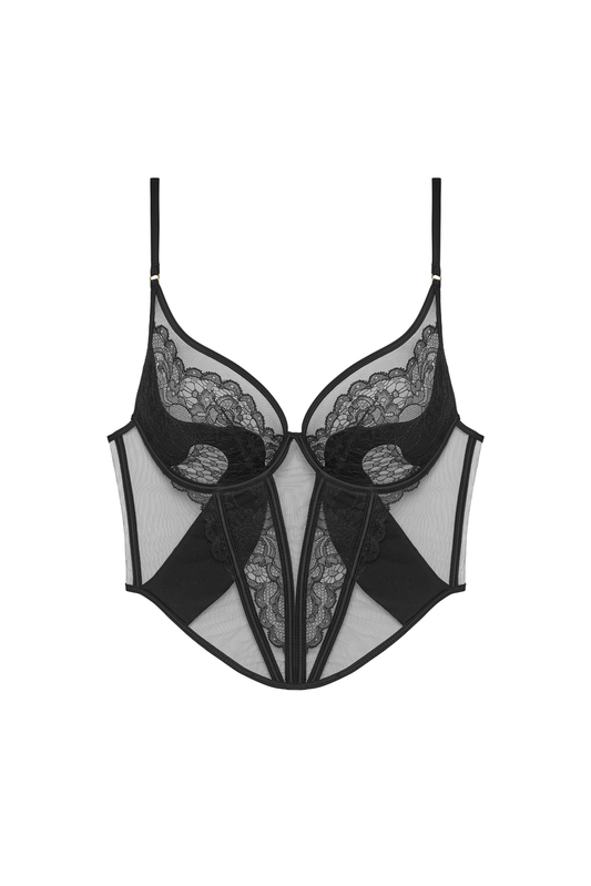 Pure Corset Transparant Tule met Decoratieve Cups