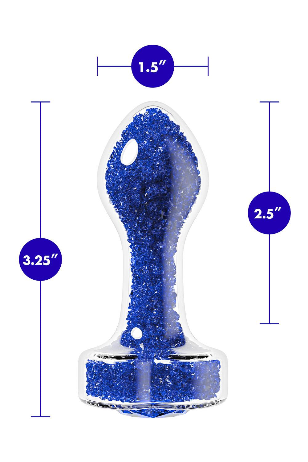Oh My Gem, Prestige Anale Plug met Hartvormige Edelsteenbasis (Blauw/Rood)