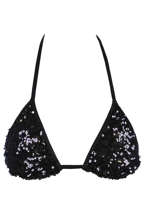 Pailletten Triangel Bikini Top – Luxe Glamour Aan Het Strand, diverse kleuren
