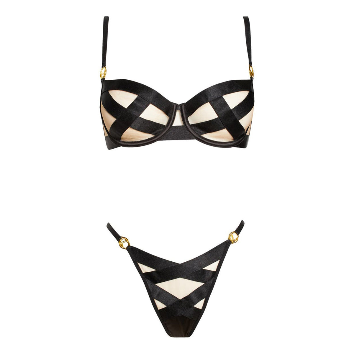 Raelynn Strappy Mesh BH-set – Speelse verleiding met moderne details