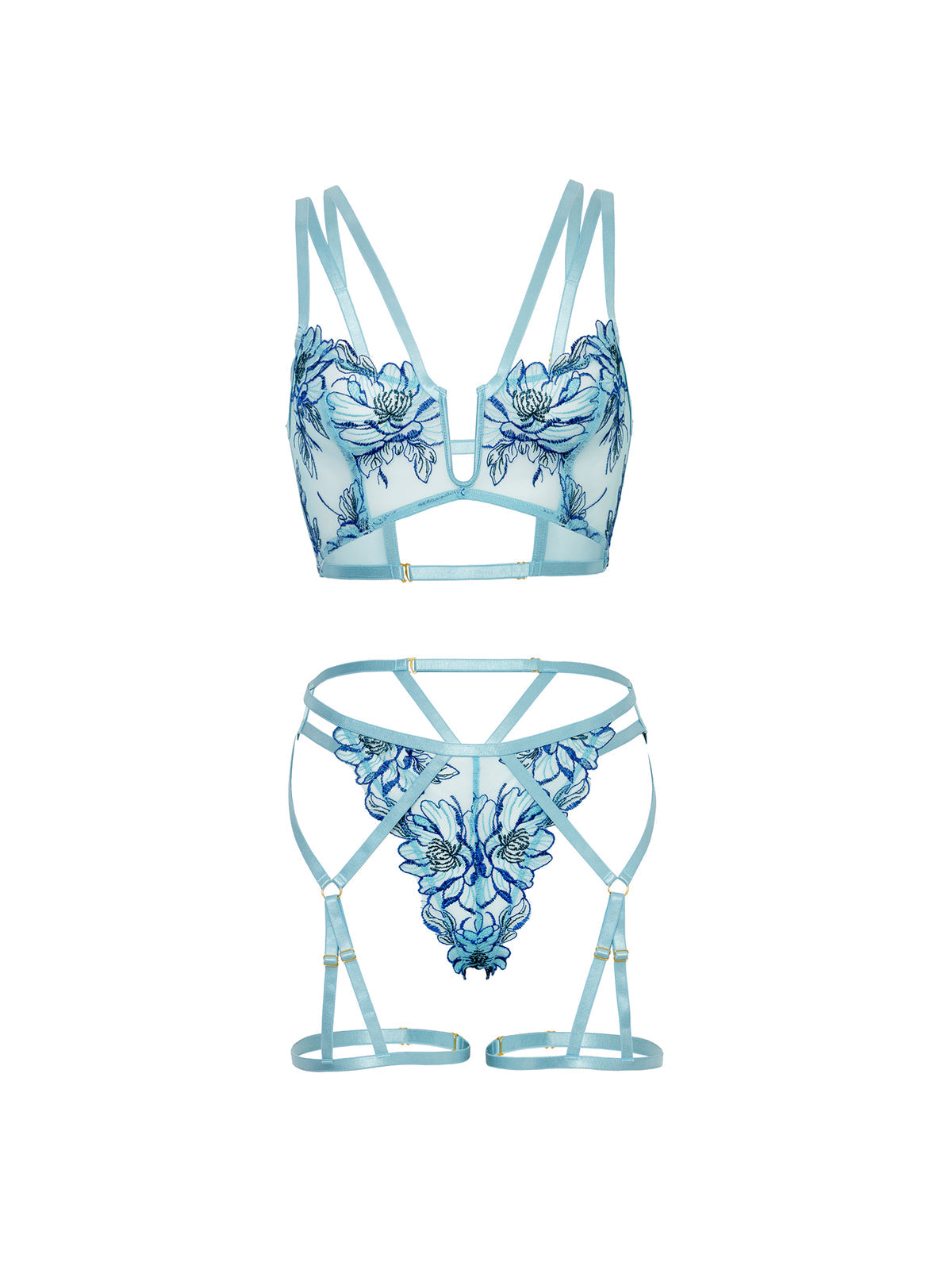 Emilia BH Set – Geborduurde Lingerieset met Straps & Jarretelles
