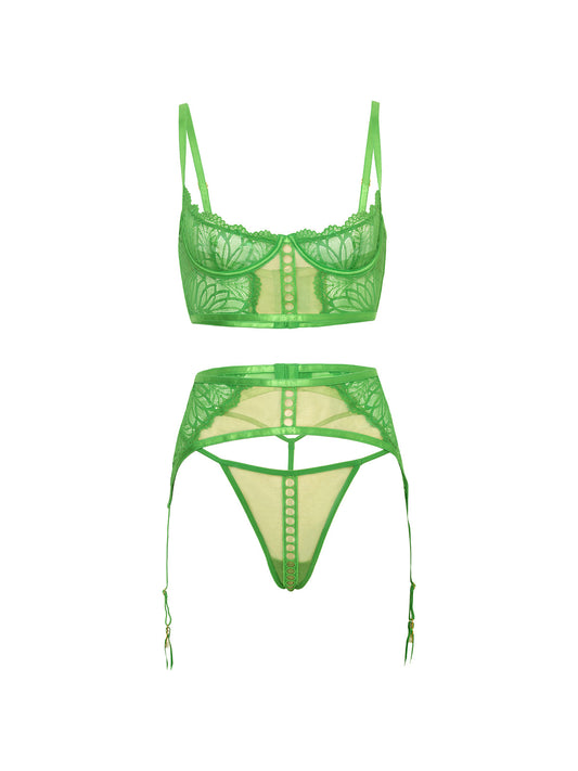 Emilia BH Set – Geborduurde Lingerieset met Straps & Jarretelles