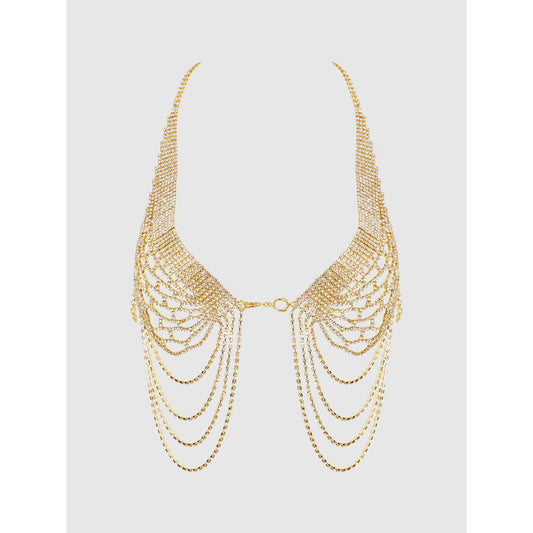 Rhinestone Net Halter – Sexy BH Chain met Strass en Open Voorkant