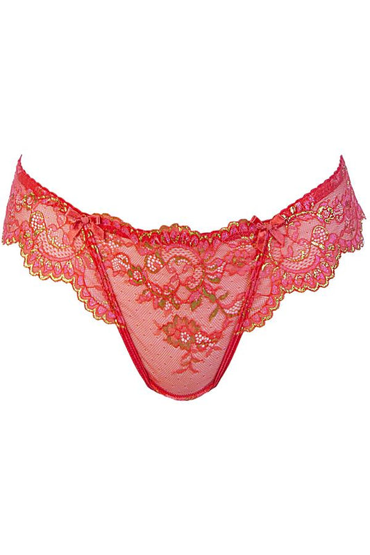 Juicy Bloom Coral String met Kant
