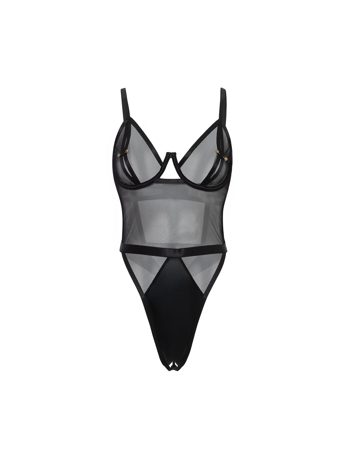 Pinch Me Sexy Bodysuit – Zwart Mesh Wetlook