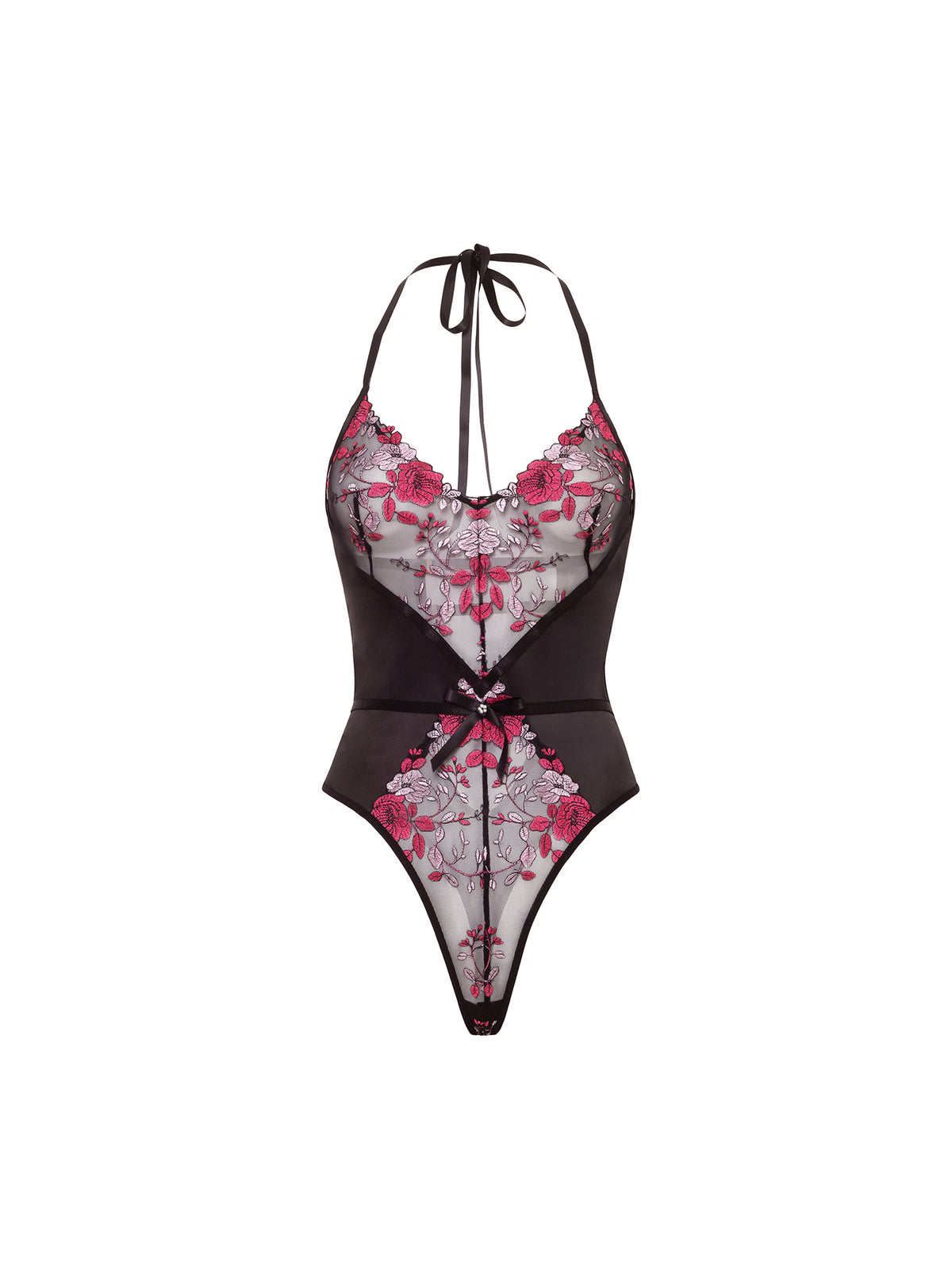 Fleur - Satijnen bodysuit met delicaat borduurwerk