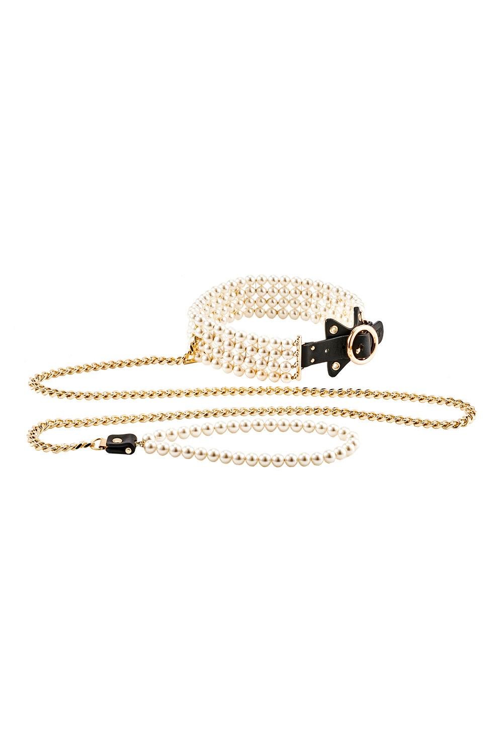 Luminious Pearl Leash And Collar