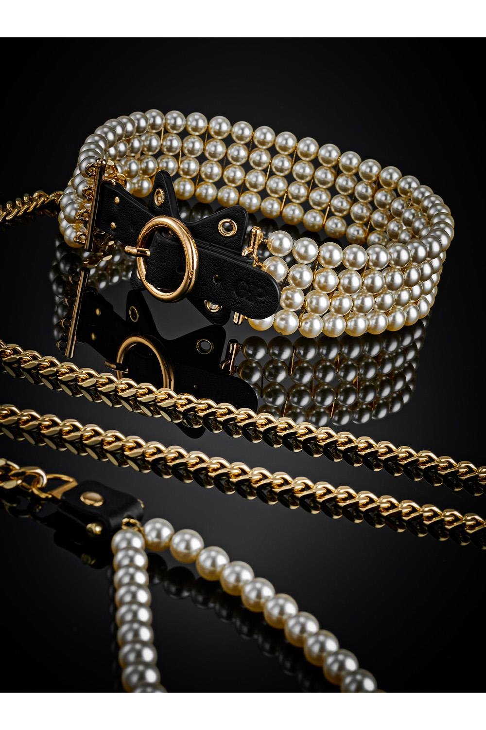 Luminious Pearl Leash And Collar