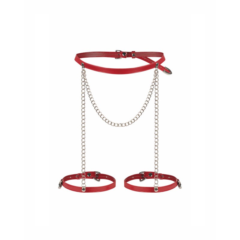 Inferro Jarretel Harnas – Geometrische Elegantie met Zilveren Ketting