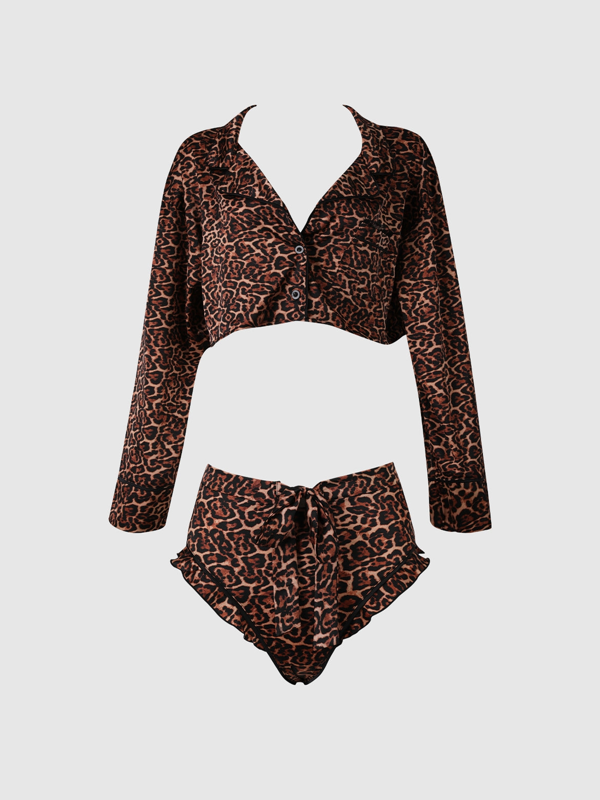 Devon Leopard Set – Luipaard Satijnen Lingerie Set