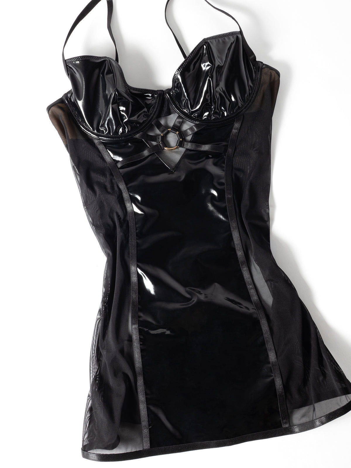 Strap me Down Vinyl & Mesh Jurk