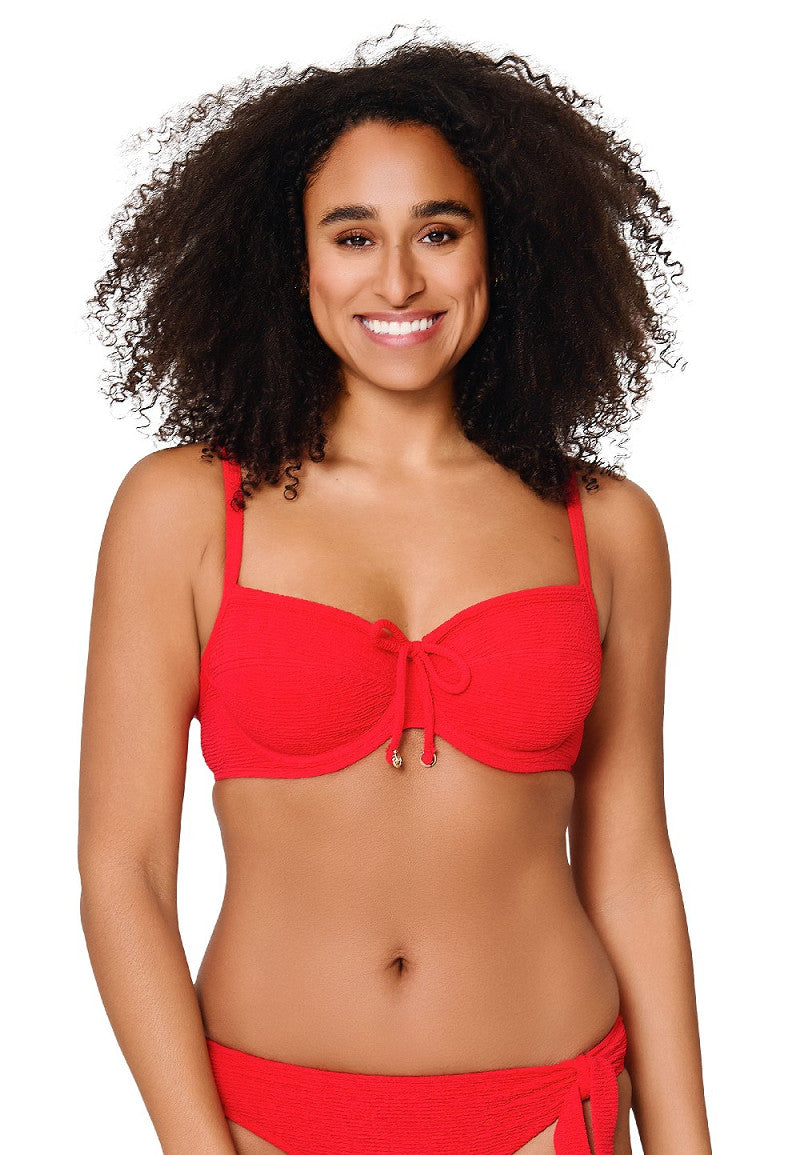 Ribbed Bikini Top – Non-Padded Beugel Top in Rood of Groen
