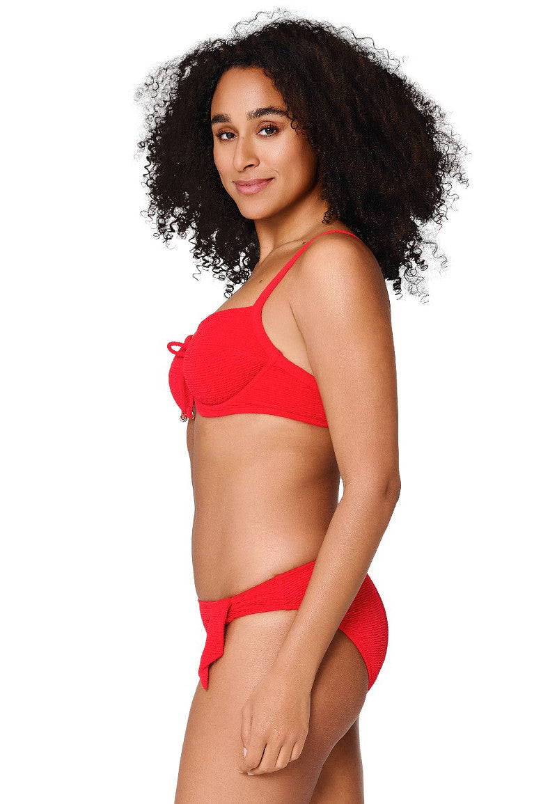 Ribbed Bikini Top – Non-Padded Beugel Top in Rood of Groen