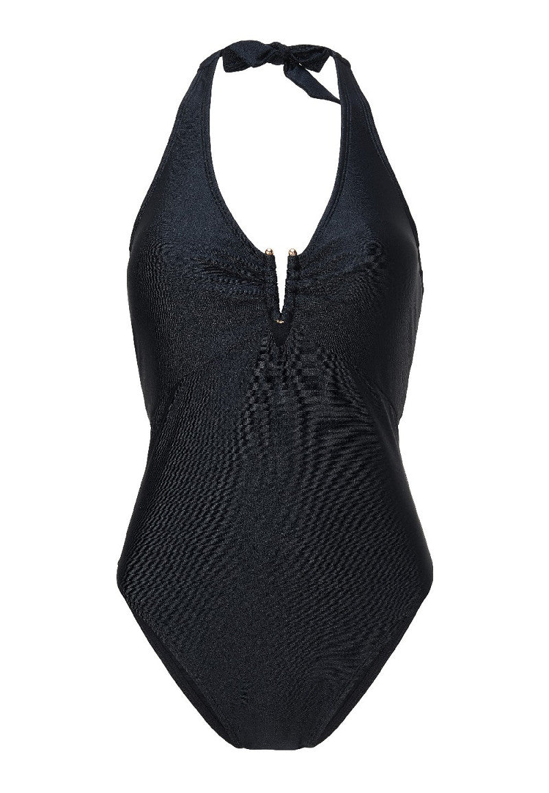 Mossgreen of Black Beachsuit – Summerproof elegantie met sexy decolleté
