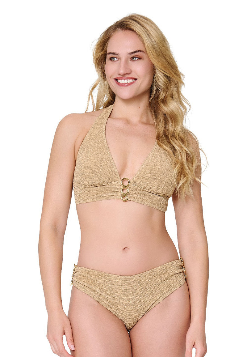 Golden Touch Triangel  Bikini Set in Gold Beige of Admiral Blue