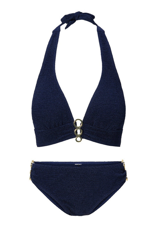 Golden Touch Triangel  Bikini Set in Gold Beige of Admiral Blue