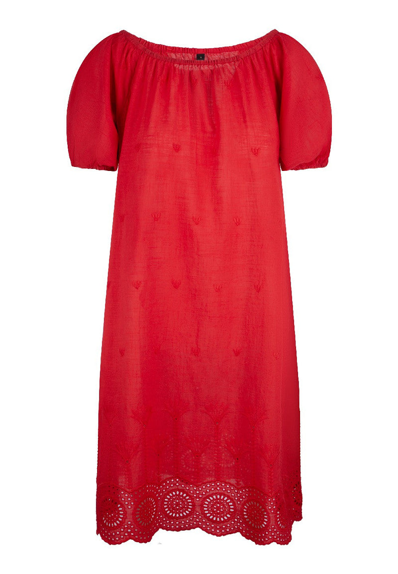 Cotton Comfy Jurk – Luchtige strandjurk met vrouwelijke details, Diverse kleuren