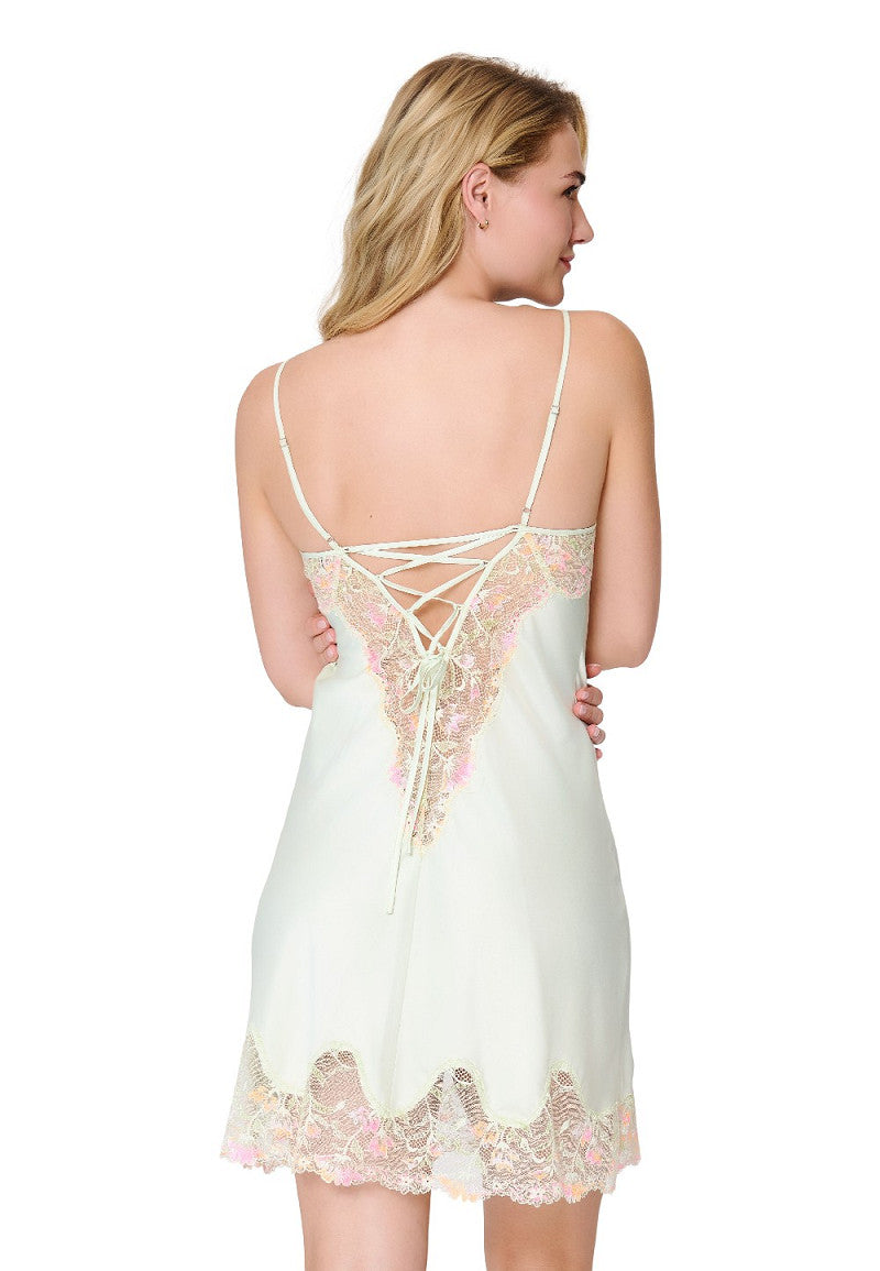 8305CH_357_01_lingadore_canarygreen_satijnen_kante_chemise_back_missq_lingerie