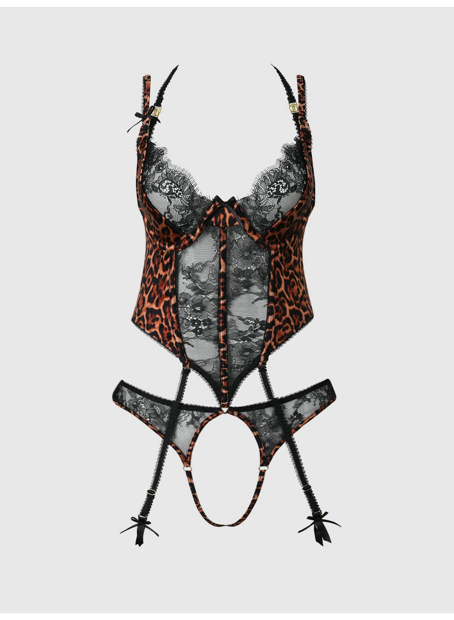 Devon Wildprint Corset Set – Open Cup Corset met Luipaardprint