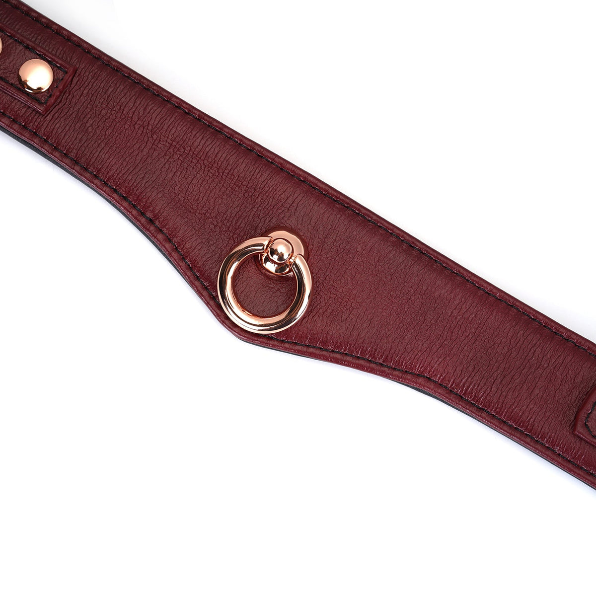 Liebe Seele Wine Red Leather Collar met Leash