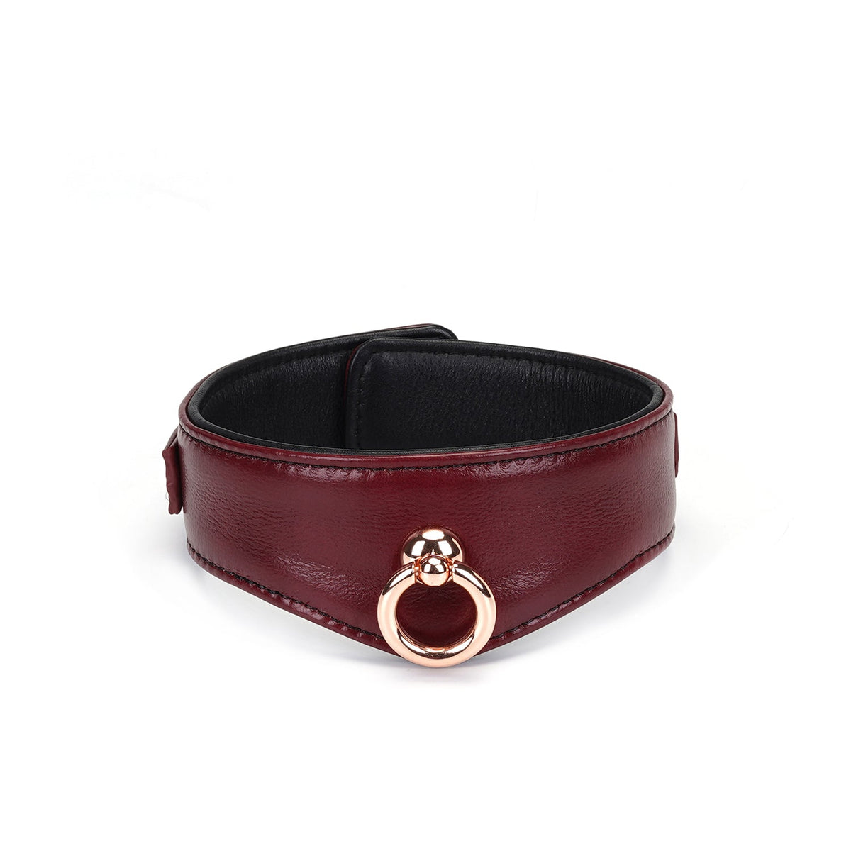 Liebe Seele Wine Red Leather Collar met Leash