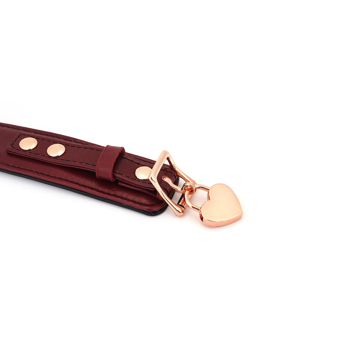 Liebe Seele Wine Red Leather Collar met Leash