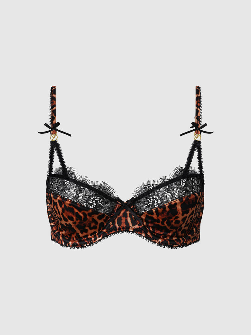 Devon 3-delige Wildprint Lingerieset – BH, Jarretelgordel & String