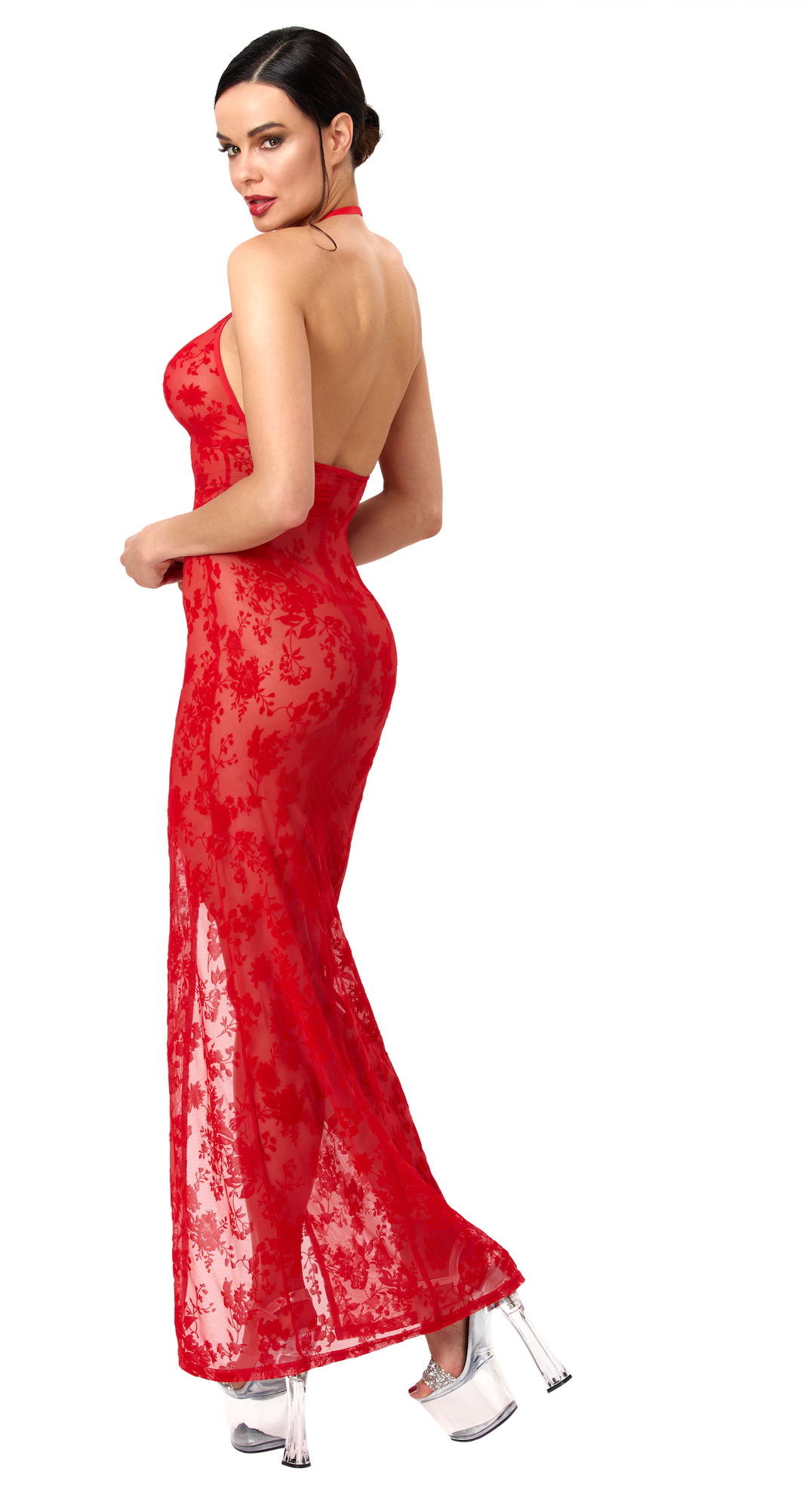 F240_noir_handmade_rode_flocked_tule_maxi_jurk_missqlingerie
