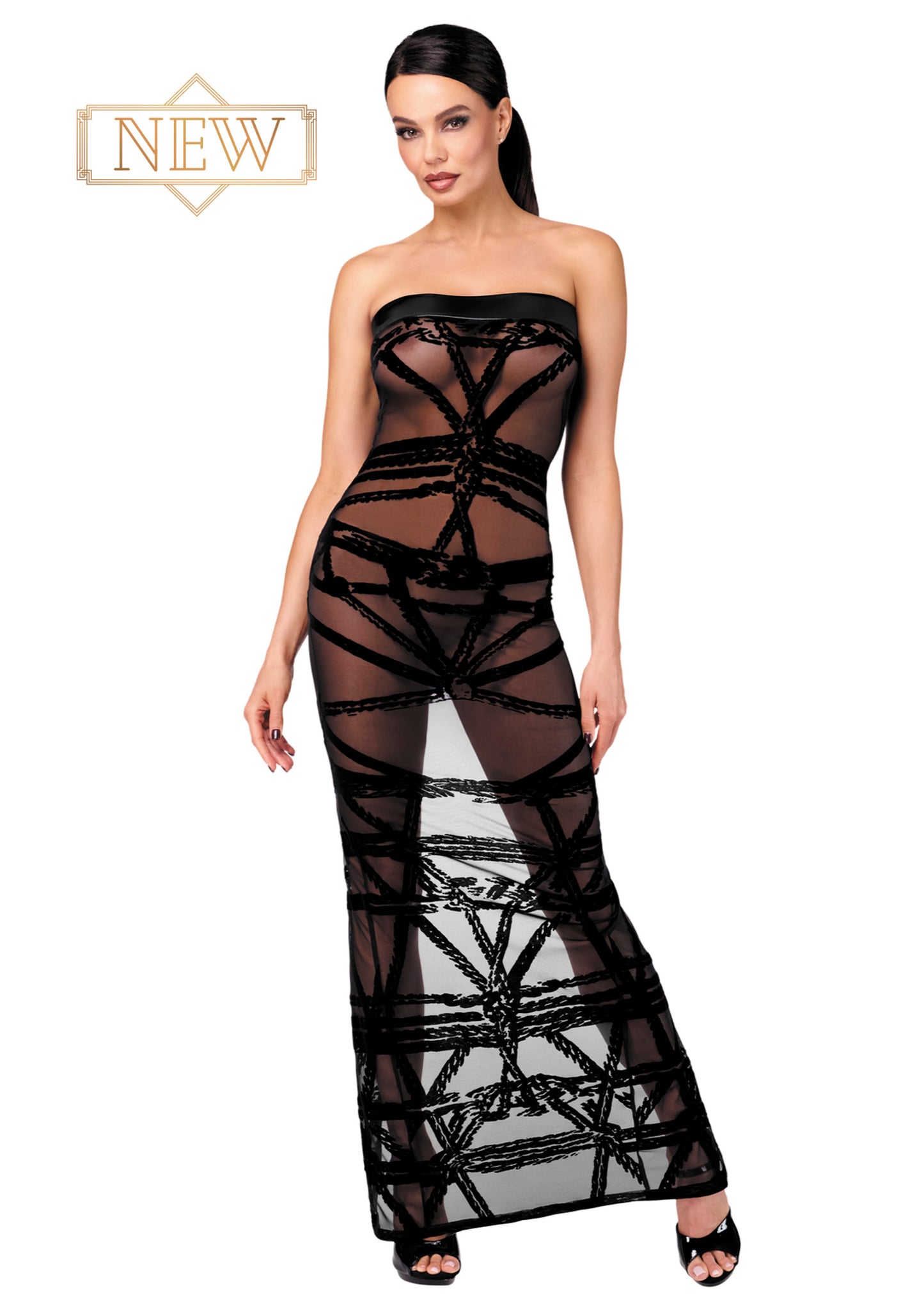 Bondesque Lange Jurk – Sensuele Bondage Elegantie