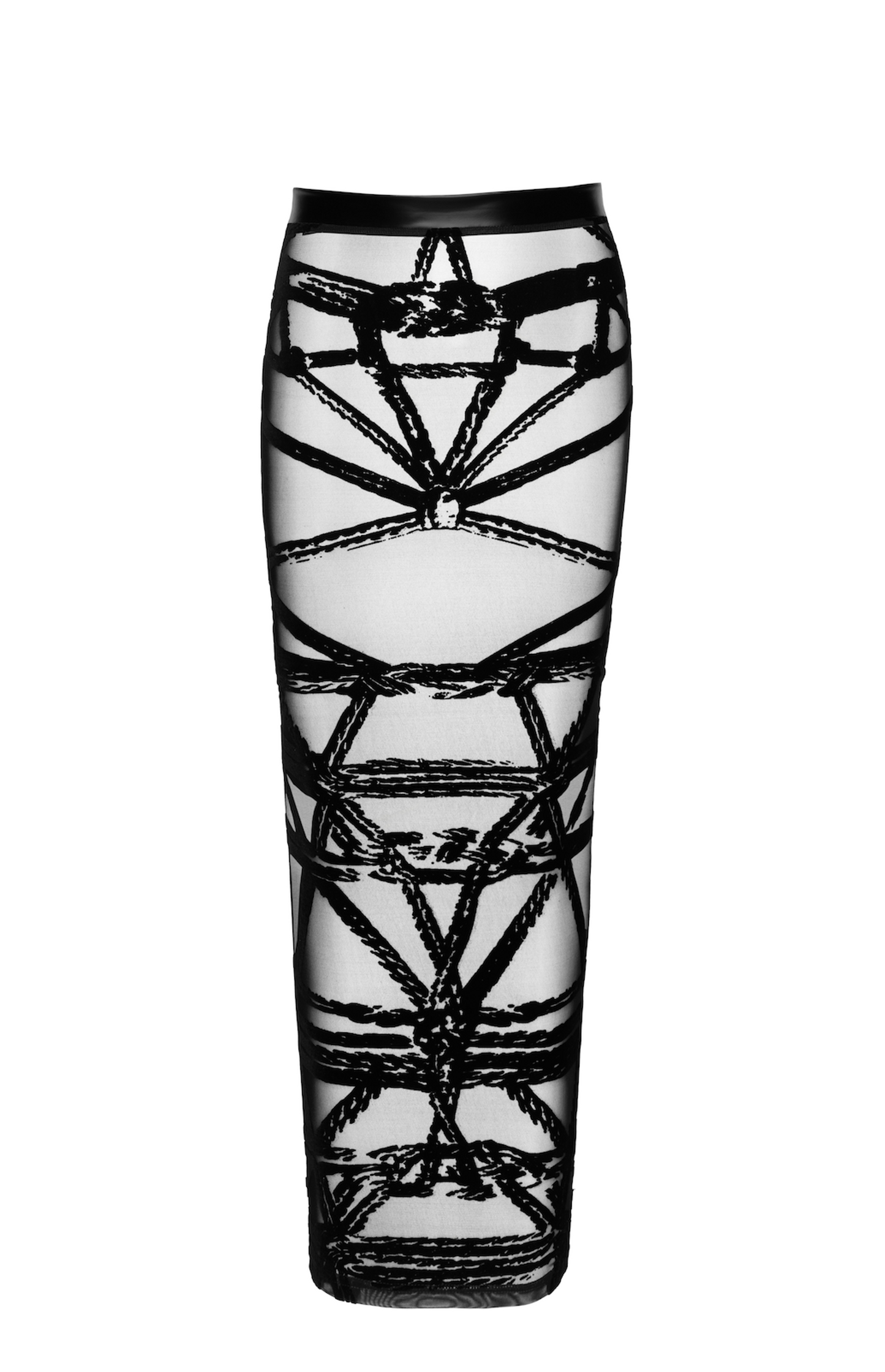.Bondesque Lange Rok – Shibari Chic in Flocked Tulle