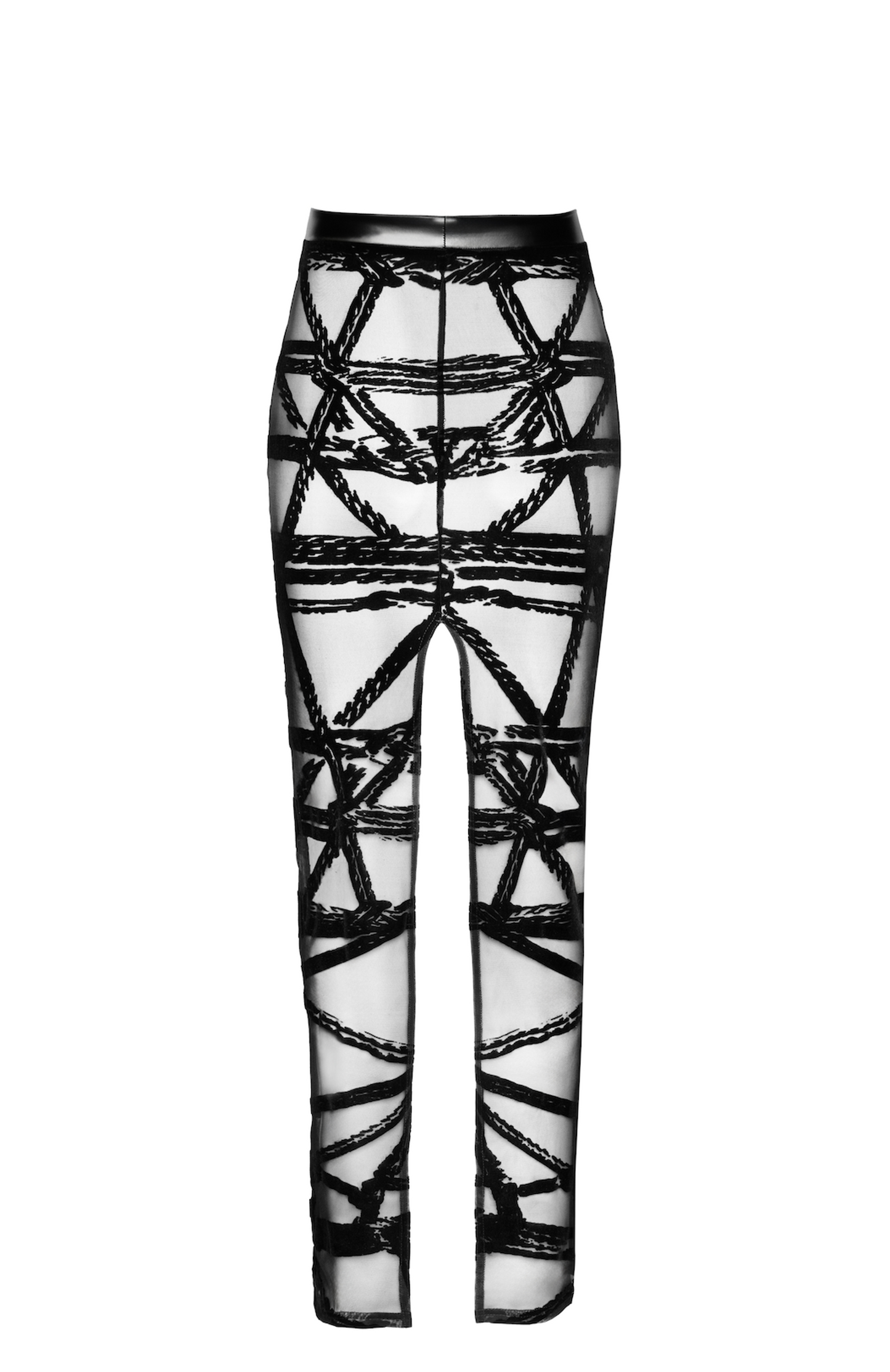 .Bondesque Lange Rok – Shibari Chic in Flocked Tulle