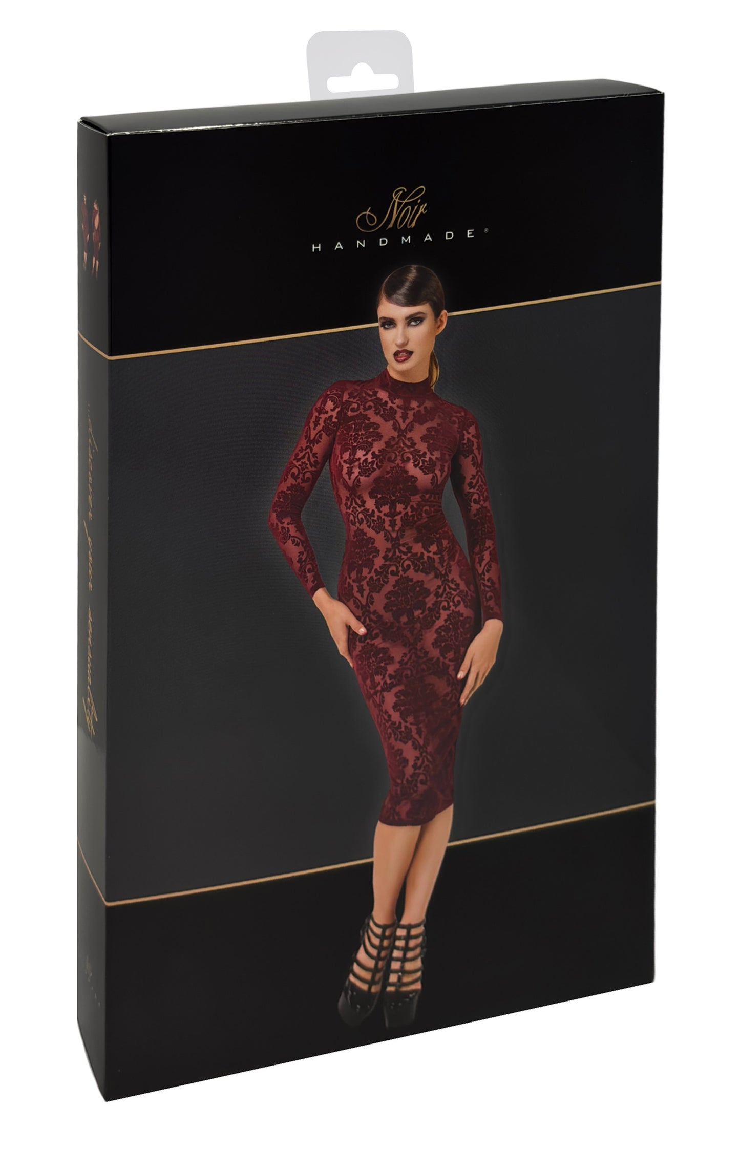 Kink Royal Midi Dress – Sensuele Klasse in Burgundy Flocked Tule