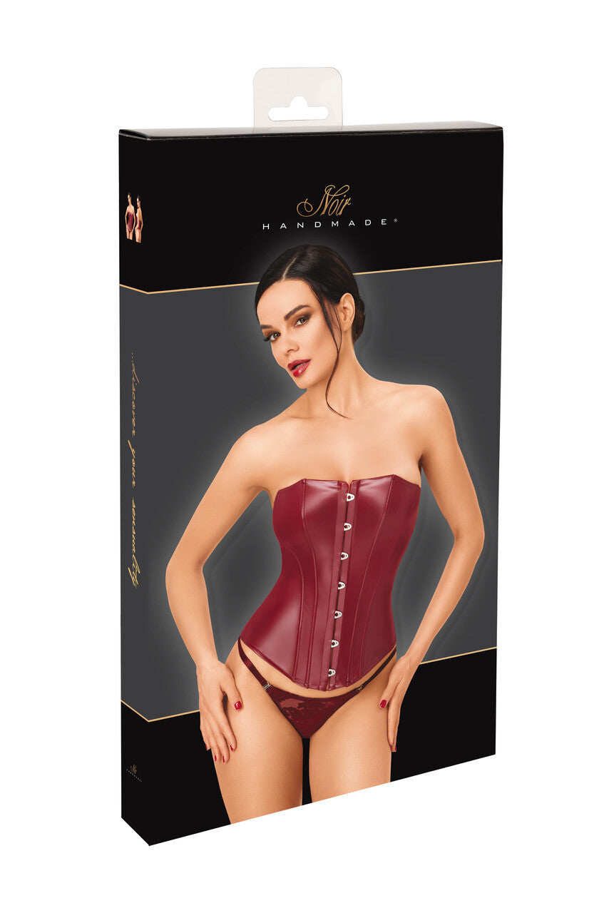 Affair Bordeaux Corset – Powerwetlook Korset met Baleinen en Busksluiting