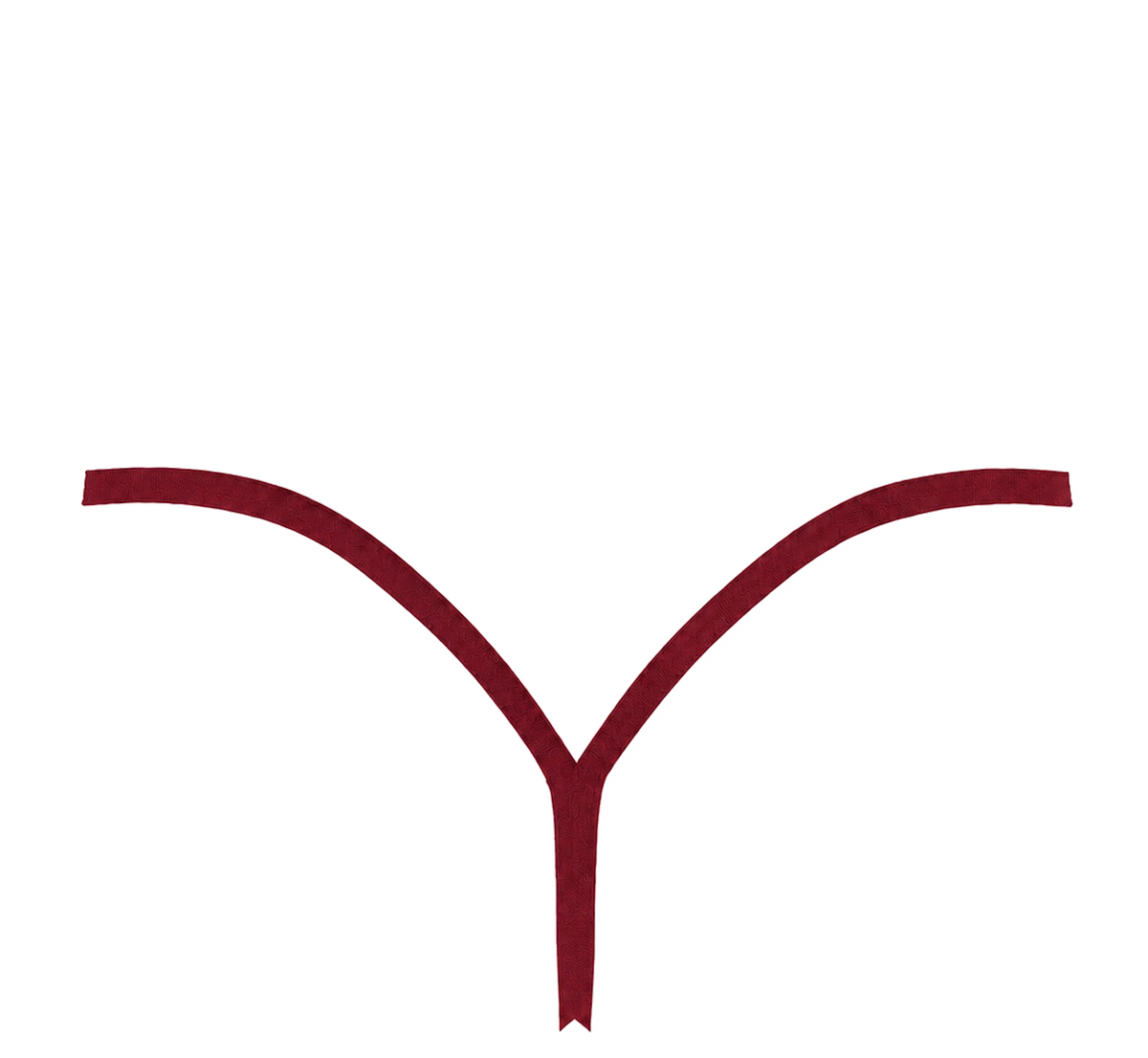 Masquerade Thong – Bordeauxrode Flock Tule String met Zilverkleurige Details