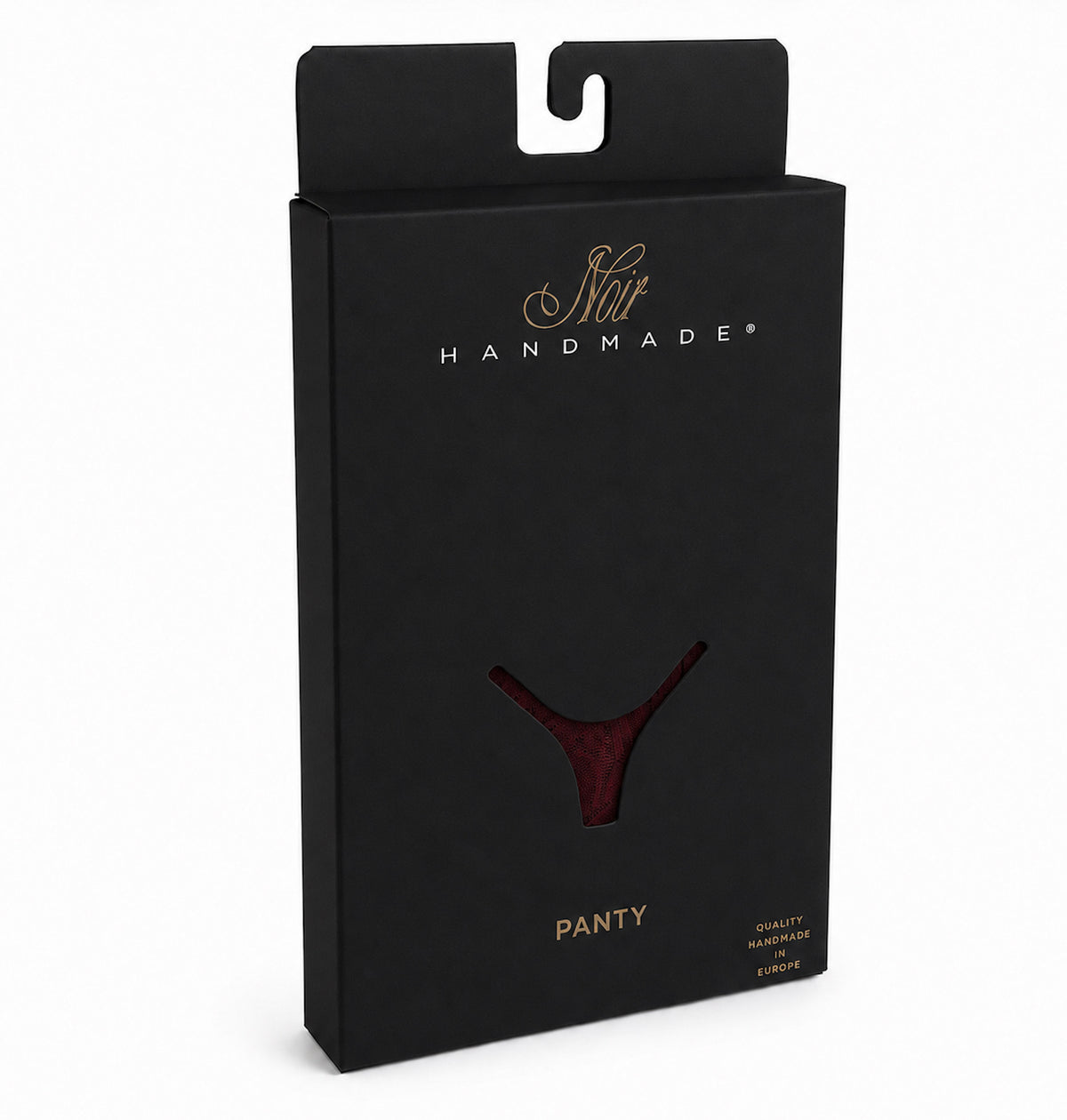 Masquerade Thong – Bordeauxrode Flock Tule String met Zilverkleurige Details