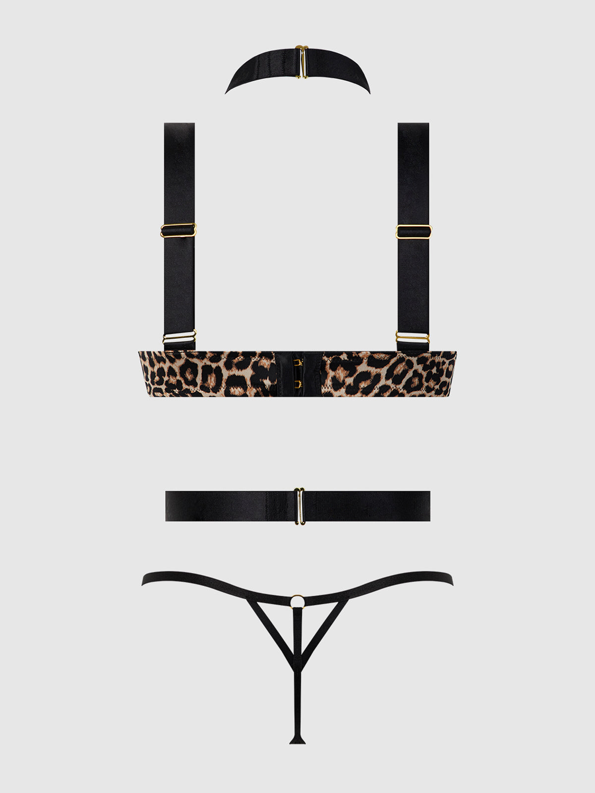 Devon Strappy Push Up BH, Harnas &amp; G-string Set