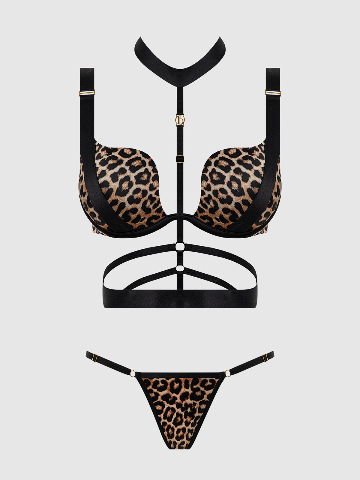 Devon Strappy Push Up BH, Harnas &amp; G-string Set