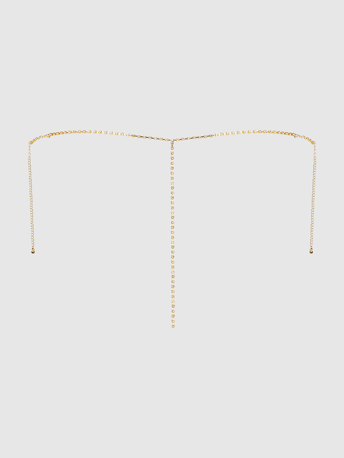 Rhinestone V-Front String met Strass en Kettingdetails