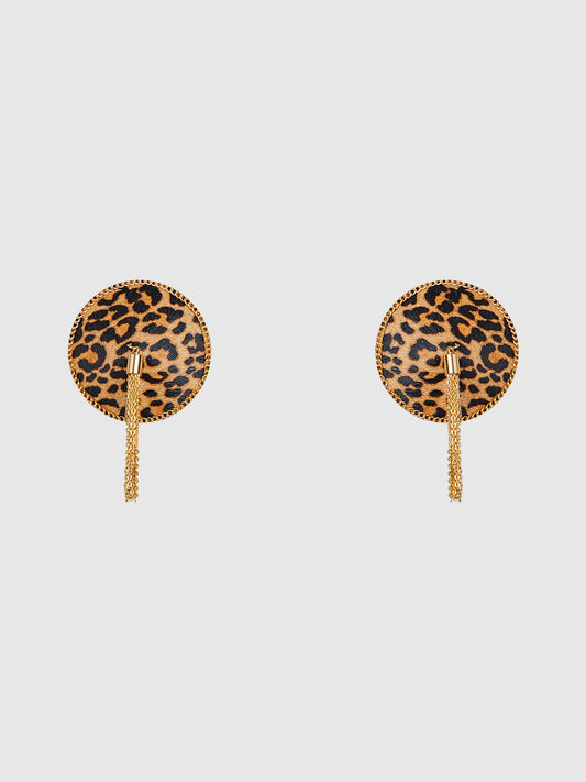 Wildprint Pasties – Tepelstickers met Luipaardprint en Gouden Ketting