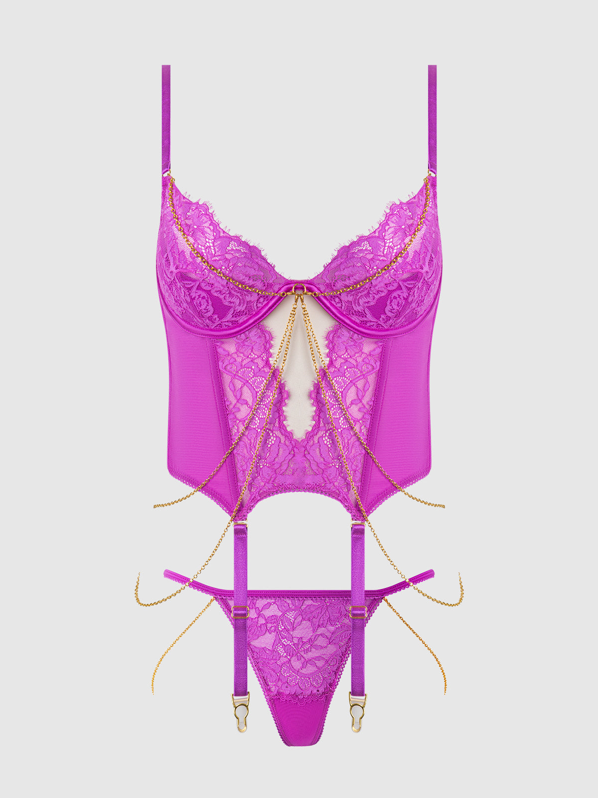 Reanna - Lace & Chain - Corset Set, inclusief Plus Size