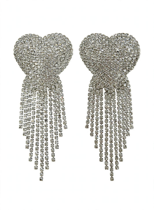 Rhinestone Covers – Hartvormige Tepelstickers met Strassfranjes