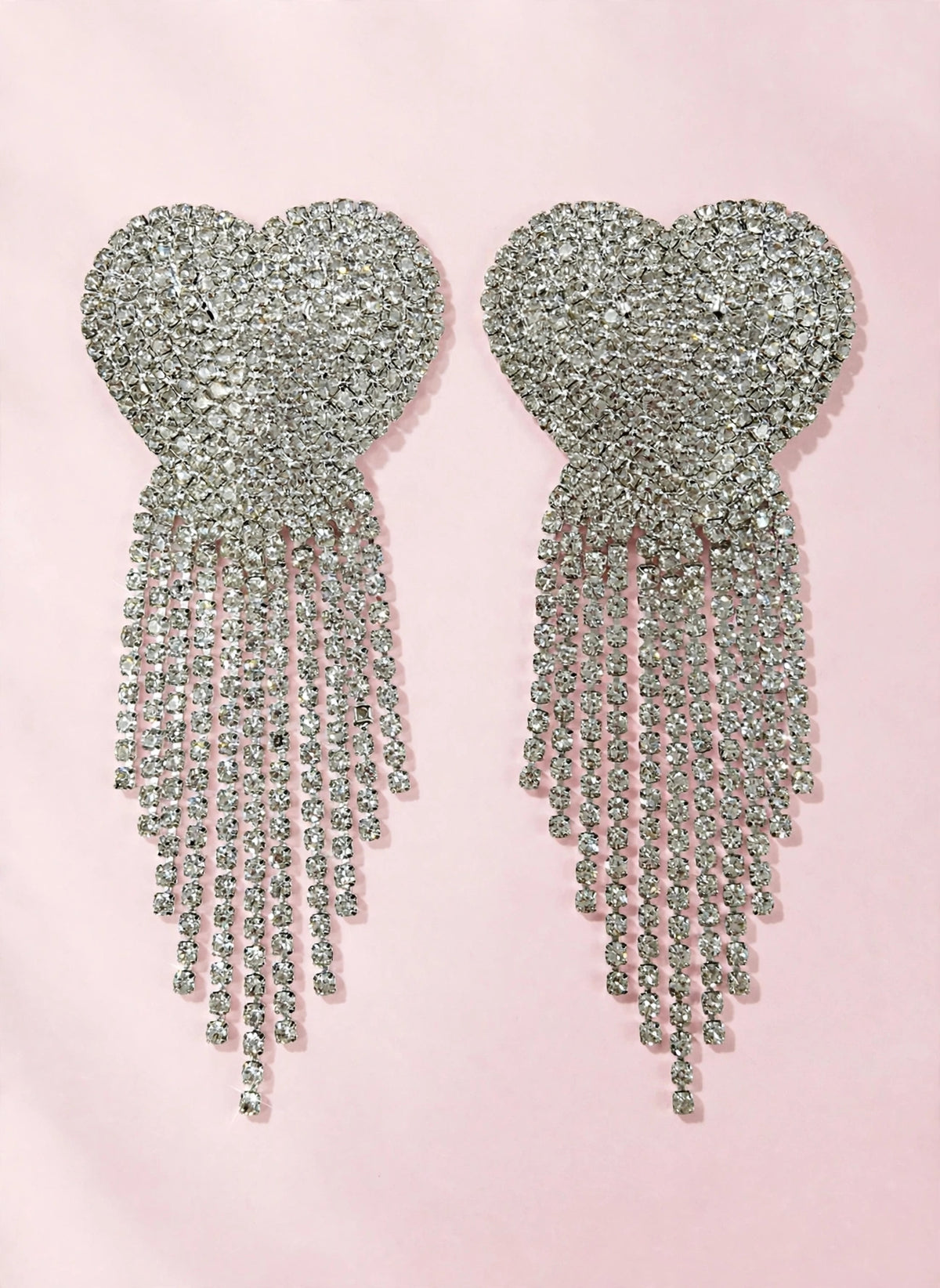 Rhinestone Covers – Hartvormige Tepelstickers met Strassfranjes