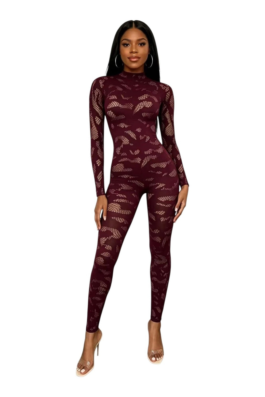 Mystique Bodystocking – Transparante Jumpsuit met Lange Mouwen