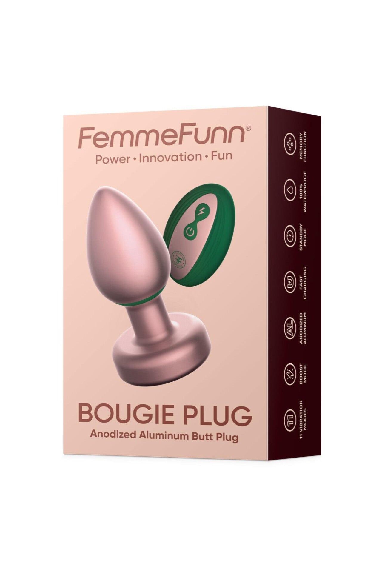 FemmeFunn Bougie Plug Rose Gold – Luxe vibrerende buttplug van geanodiseerd aluminium
