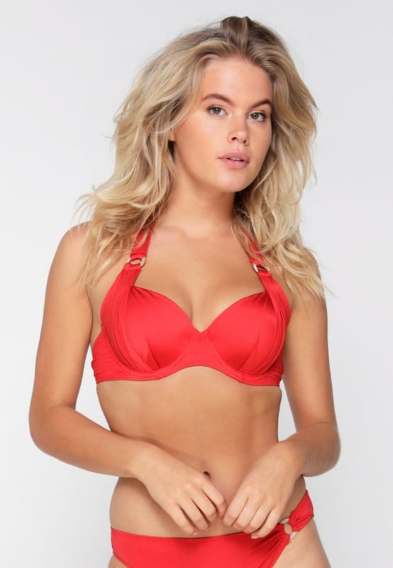 LingaDore - Halterneck bikini top "Red Fire" /