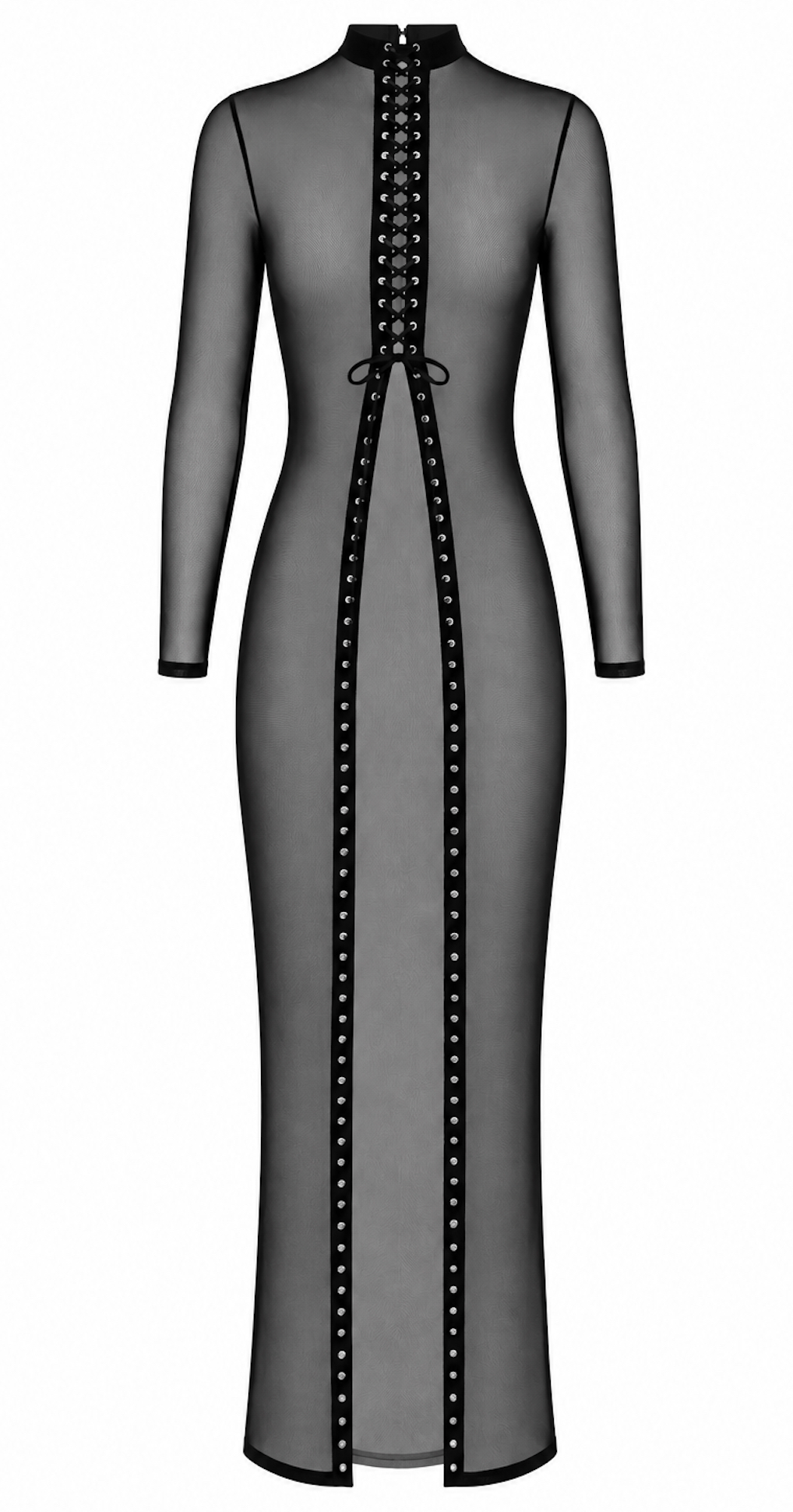 Noir_Handmade_F410_Do_Not_Disturb_Lace-Up_Maxi_jurk_ghost__missqlingerie