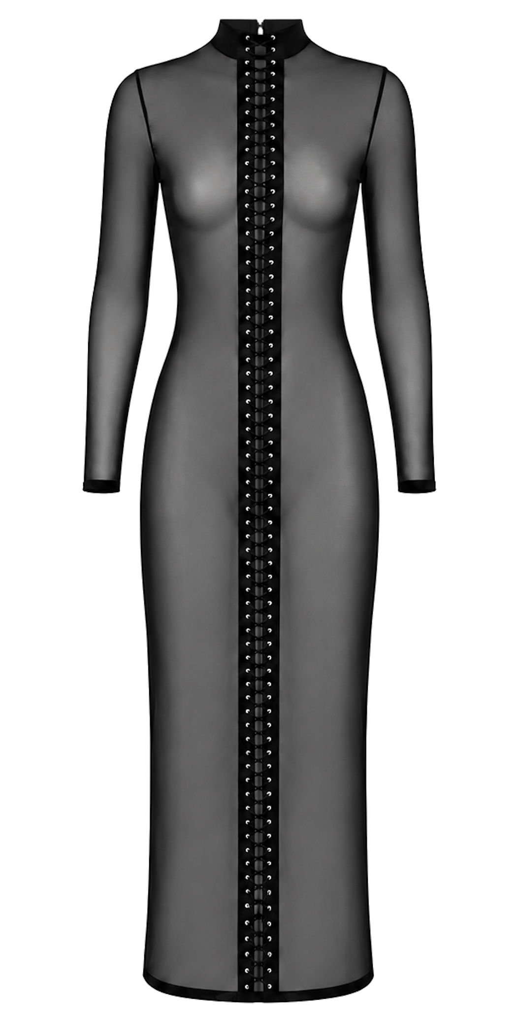 Noir_Handmade_F410_Do_Not_Disturb_Lace-Up_Maxi_jurk_ghost_missqlingerie
